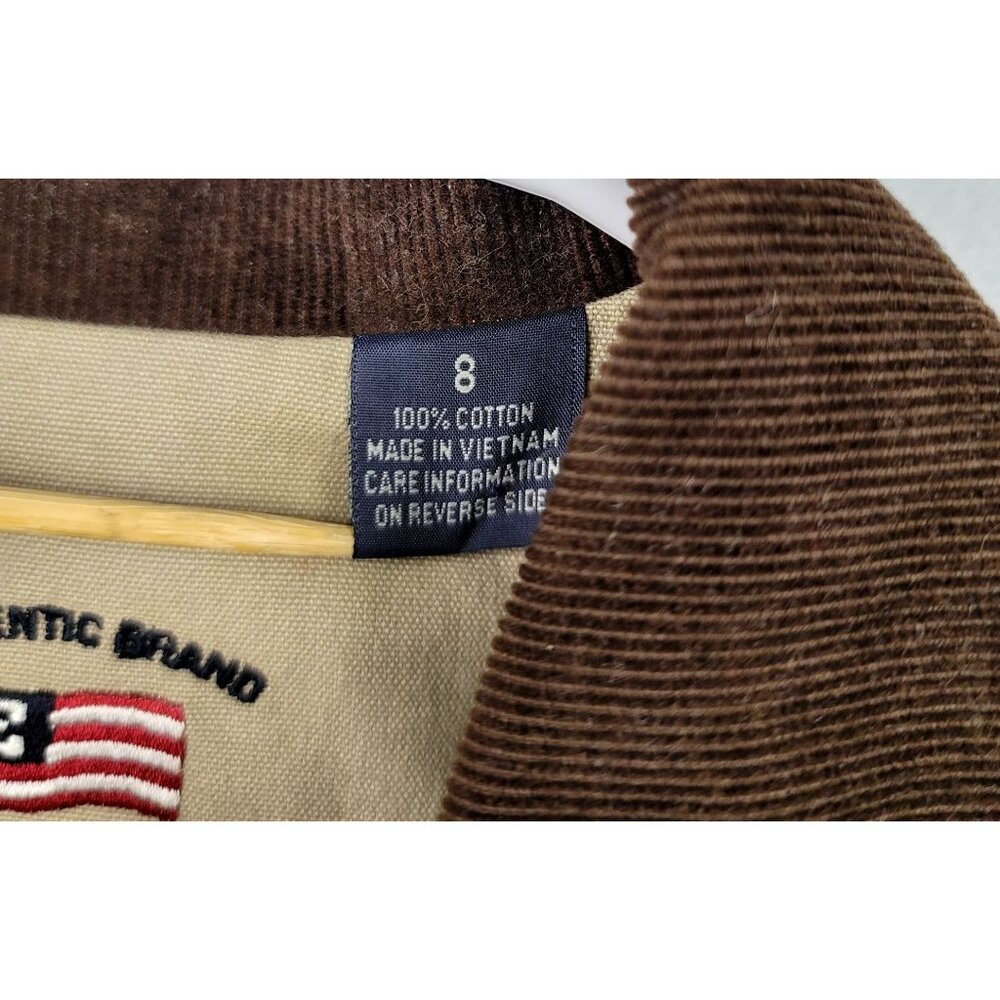 E-Land U.S.A. Authentic Brand Boys Beige Barn Jacket Corduroy Collar Size 8 - Picture 6 of 15